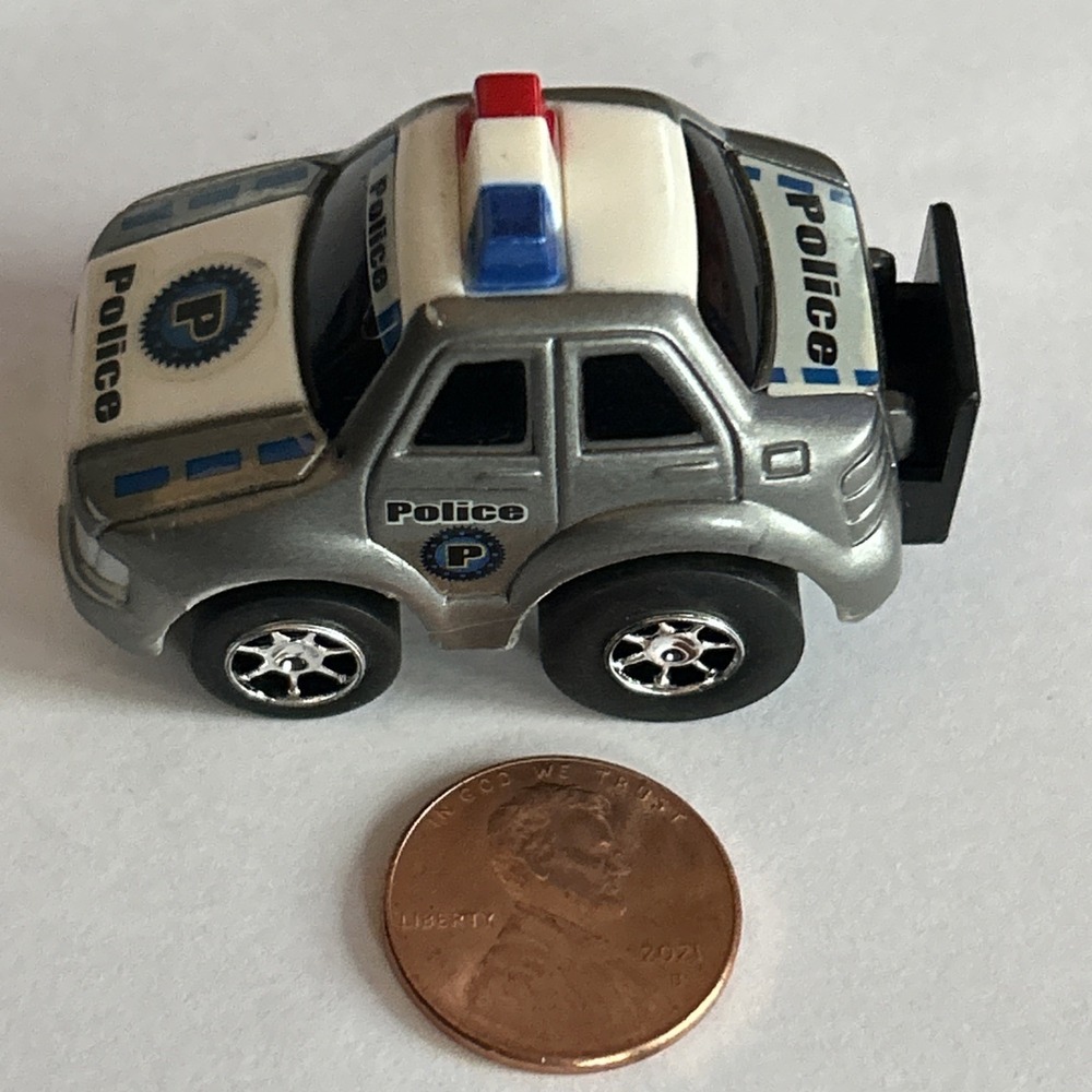 Vintage 1990s Silverlit Nano Autos No. 025 Police Cruiser Pullback Car